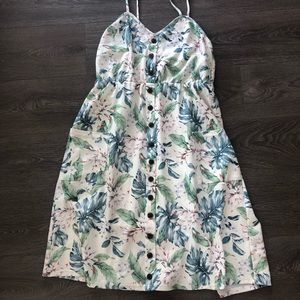 Papillon floral print midi length dress